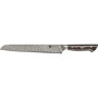 Zwilling Cuchillo de pan TANREI 23 cm con hoja de acero dentada y mango de madera de Damasco