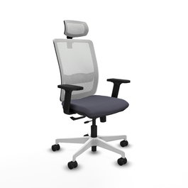 PIQUERAS Y CRESPO Silla de oficina Haches con mecanismo Sincro/Traslack Gris/Blanco