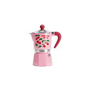 Bialetti RAINBOW 3TZ Ciliegie, Cafetera Italiana Rosa con Motivo de Cerezas Bialetti RAINBOW 3TZ Ciliegie, Cafetera Italiana Rosa con Motivo de Cerezas