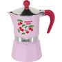 Bialetti RAINBOW 3TZ Ciliegie, Cafetera Italiana Rosa con Motivo de Cerezas