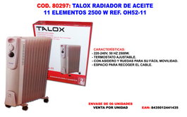 TALOX Radiador de Aceite 11 Elementos 2500 W 63 cm OH52-11