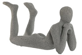 DKD Home Decor Figura de Resina Persona Gris