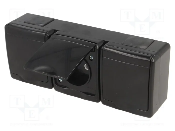 PAWBOL Tomacorriente de Alimentación AC 2P+PE 16A 250VAC Negro PAWBOL Tomacorriente de Alimentación AC 2P+PE 16A 250VAC Negro