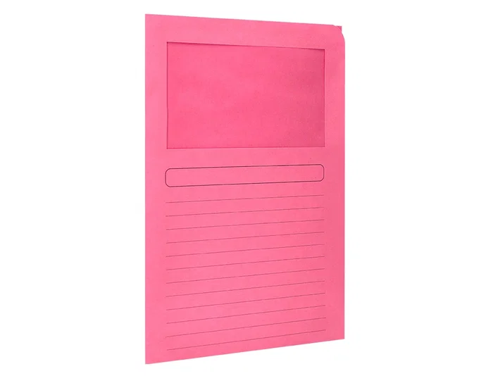 Q-connect Subcarpeta de Cartulina DIN A4 120g/m² con Ventana Transparente, Colores Surtidos - Certificado Blue Angel - Paquete de 25 Unidades