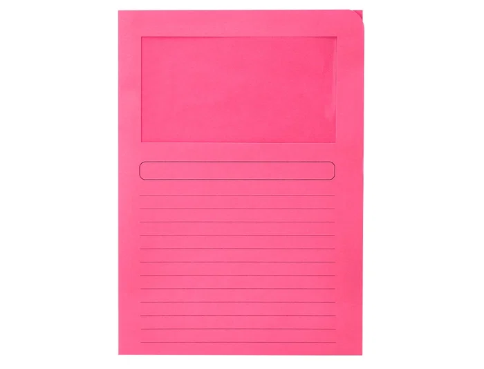 Q-connect Subcarpeta de Cartulina DIN A4 120g/m² con Ventana Transparente, Colores Surtidos - Certificado Blue Angel - Paquete de 25 Unidades