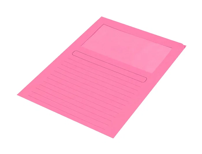 Q-connect Subcarpeta de Cartulina DIN A4 120g/m² con Ventana Transparente, Colores Surtidos - Certificado Blue Angel - Paquete de 25 Unidades