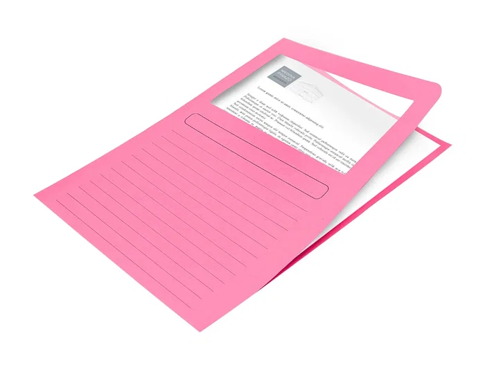 Q-connect Subcarpeta de Cartulina DIN A4 120g/m² con Ventana Transparente, Colores Surtidos - Certificado Blue Angel - Paquete de 25 Unidades