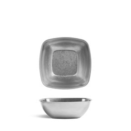 Viejo Valle Bol Cuadrado Vintage Acero Inoxidable 14x14x4.7 cm Capacidad 50 cl (Set de 12)