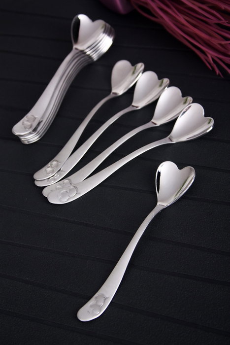 Hermia OZD-0001 Juego de Cucharas 12 Piezas Acero Inoxidable Plata 11 cm