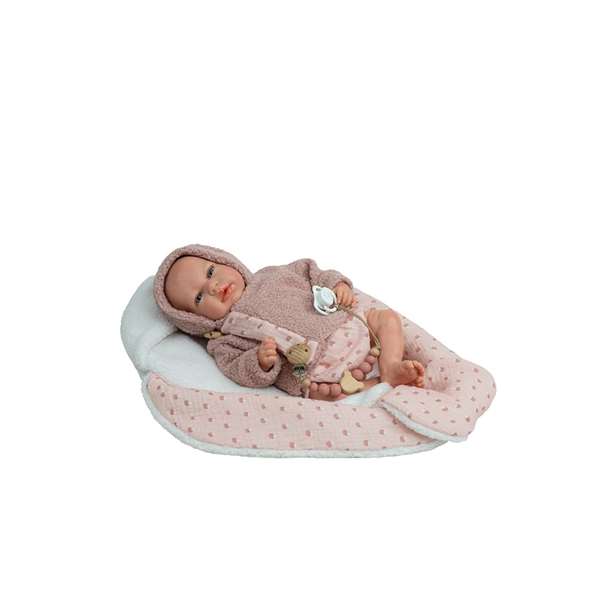 Muñecas Arias - Muñeca Reborn Arias Luna Rosa 40 cm con Manta Nido - Para edades de 3 a 99 años