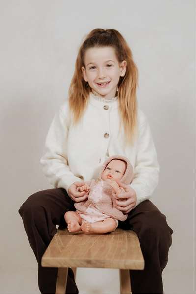 Muñecas Arias - Muñeca Reborn Arias Luna Rosa 40 cm con Manta Nido - Para edades de 3 a 99 años