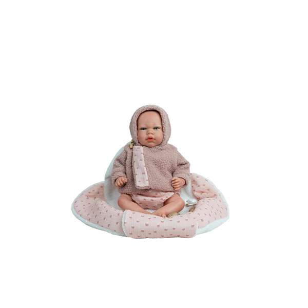 Muñecas Arias - Muñeca Reborn Arias Luna Rosa 40 cm con Manta Nido - Para edades de 3 a 99 años