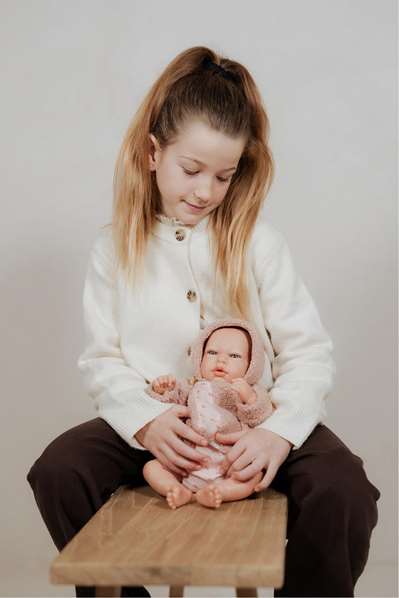 Muñecas Arias - Muñeca Reborn Arias Luna Rosa 40 cm con Manta Nido - Para edades de 3 a 99 años