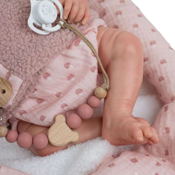 Muñecas Arias - Muñeca Reborn Arias Luna Rosa 40 cm con Manta Nido - Para edades de 3 a 99 años