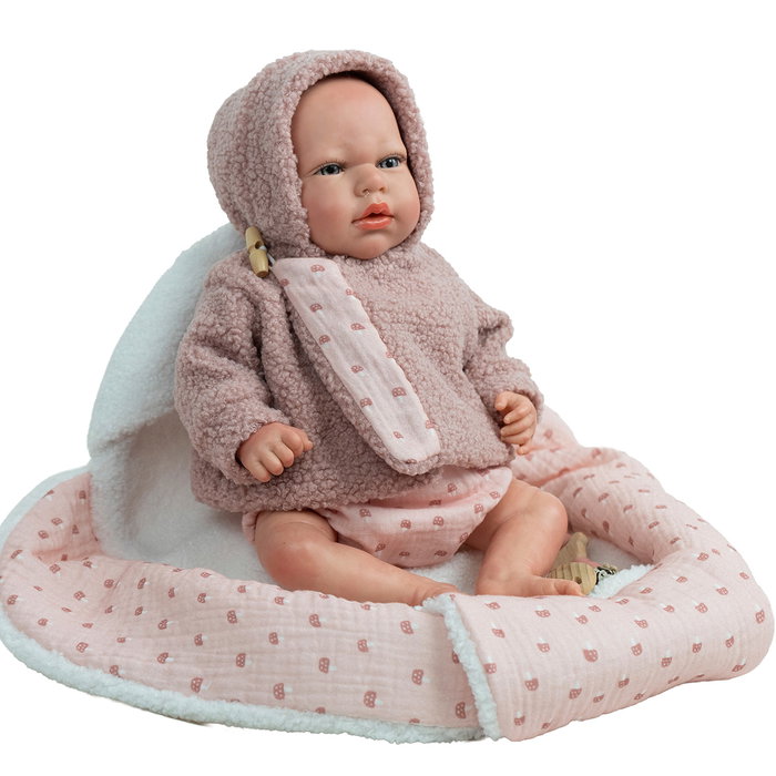 Muñecas Arias Luna Rosa con Manta Nido, 40 cm