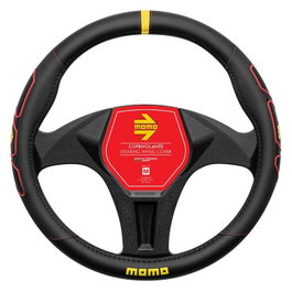 Momo Funda de Volante Profile Negro-Rojo 38-39cm