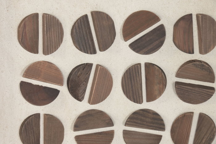 DKD Home Decor Cuadro de Madera Reciclada de Pino con Círculos 3D