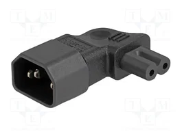 DeLOCK Adaptador de alimentación IEC 60320 C14 a C7, 2,5 A, 90°