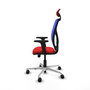 PIQUERAS Y CRESPO Silla de oficina Motilla con mecanismo Sincro/Traslack, Rojo y Azul