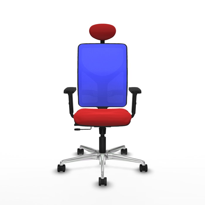 PIQUERAS Y CRESPO Silla de oficina Motilla con mecanismo Sincro/Traslack, Rojo y Azul