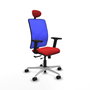 PIQUERAS Y CRESPO Silla de oficina Motilla con mecanismo Sincro/Traslack, Rojo y Azul