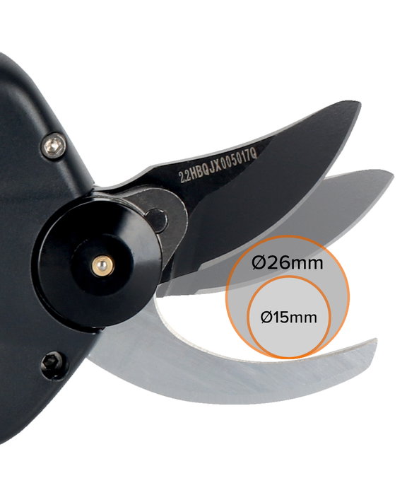 BAHCO Tijera de podar a batería BCL226 con corte de 26 mm y 2 baterías de litio 10,8 V