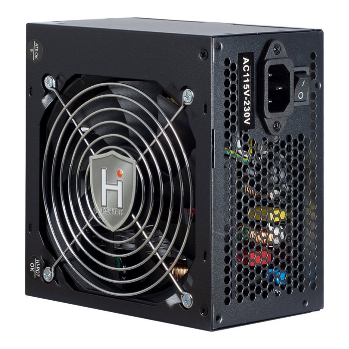 Inter-Tech HIPOWER SP-550 Fuente de Alimentación ATX para PC 550W 80 Plus Bronze 85% Eficiencia PFC Activo 120mm Ventilador Negro - Ref. HIPOWER SP-550