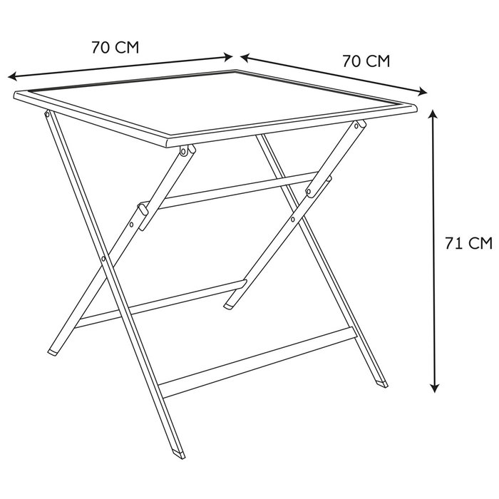 Home Deco Factory Mesa Metal Negra 70x70 cm