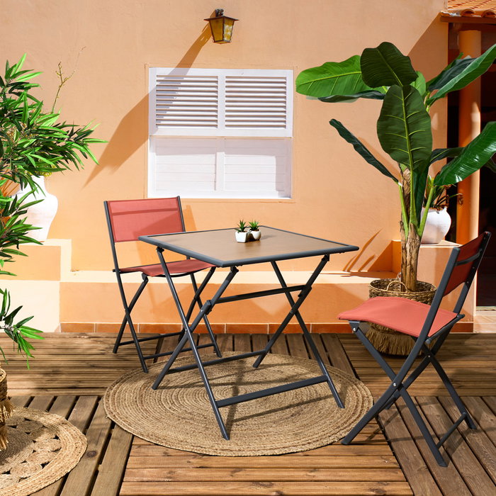 Home Deco Factory Mesa Metal Negra 70x70 cm