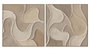 DKD Home Decor Set de 2 Cuadros Abstractos Beige 102x102x4,5 cm