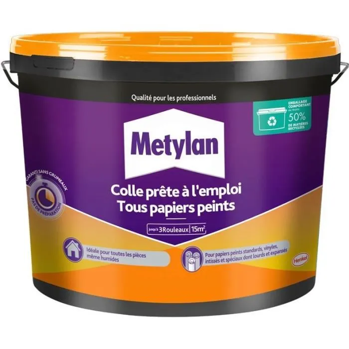 Metylan Pegamento Listo para usar Todos los papeles pintados Cubo 2,25 kg 2977192 Metylan Pegamento Listo para usar Todos los papeles pintados Cubo 2,25 kg 2977192