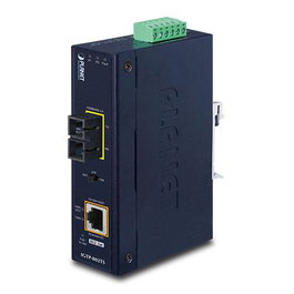 Planet IP30 Industrial Convertidor de Medios de Red 1000 Mbit/s Azul
