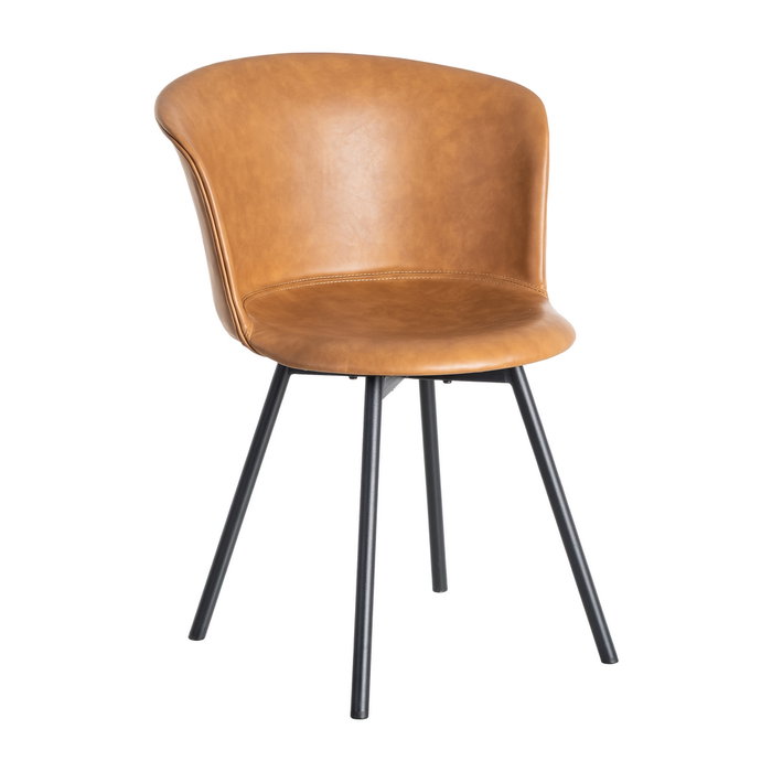 Silla Camel Metal / Simil Piel 53 X 51,50 X 76 cm (Set de 2)