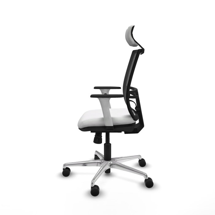 PIQUERAS Y CRESPO Silla de oficina Yunquera con mecanismo Sincro, Blanco y Negro
