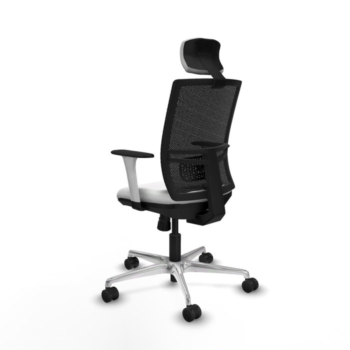 PIQUERAS Y CRESPO Silla de oficina Yunquera con mecanismo Sincro, Blanco y Negro