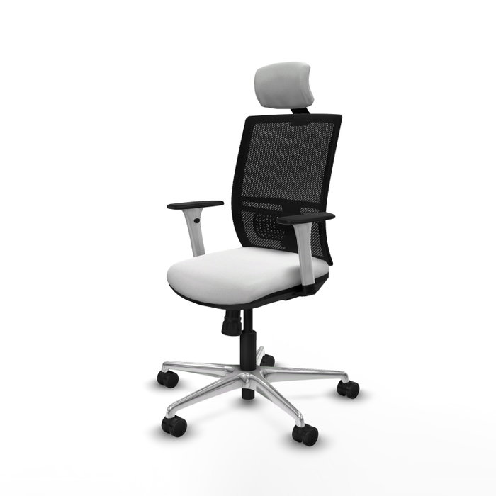 PIQUERAS Y CRESPO Silla de oficina Yunquera con mecanismo Sincro, Blanco y Negro