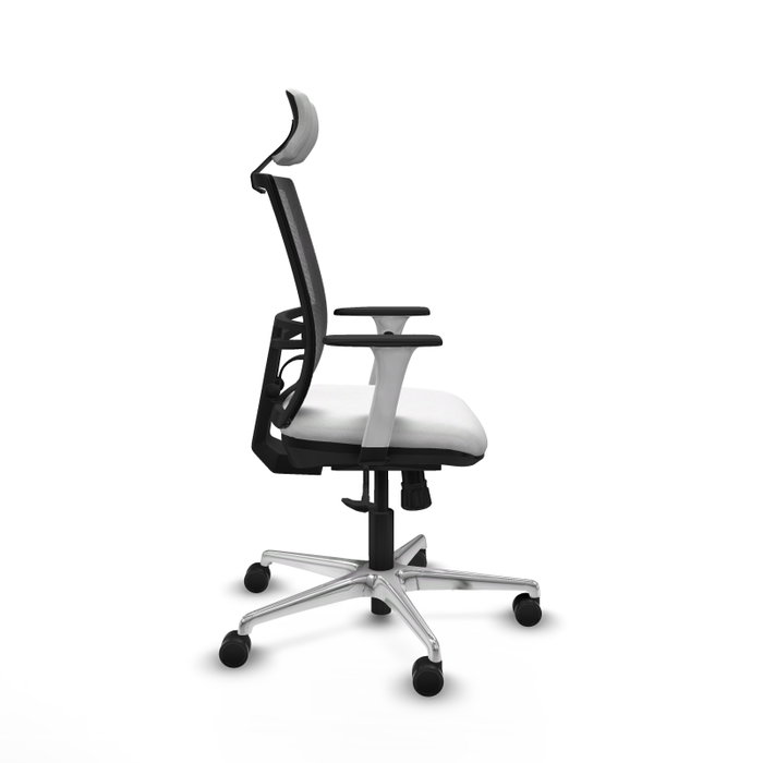 PIQUERAS Y CRESPO Silla de oficina Yunquera con mecanismo Sincro, Blanco y Negro