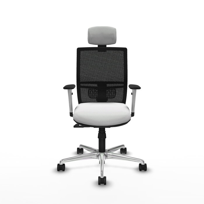 PIQUERAS Y CRESPO Silla de oficina Yunquera con mecanismo Sincro, Blanco y Negro