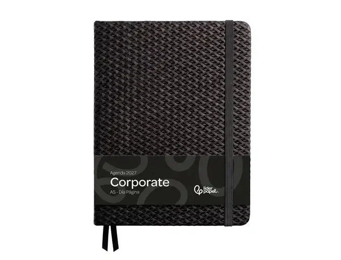 Liderpapel Agenda Oficina 2027 Corporate Día Página A5 Negro