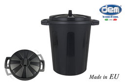 Dem Cubo de Basura con Tapa, 100 Litros, Color Negro, Medidas 64 x 54 x 68 cm, Peso 2.49 kg (3 Unidades)