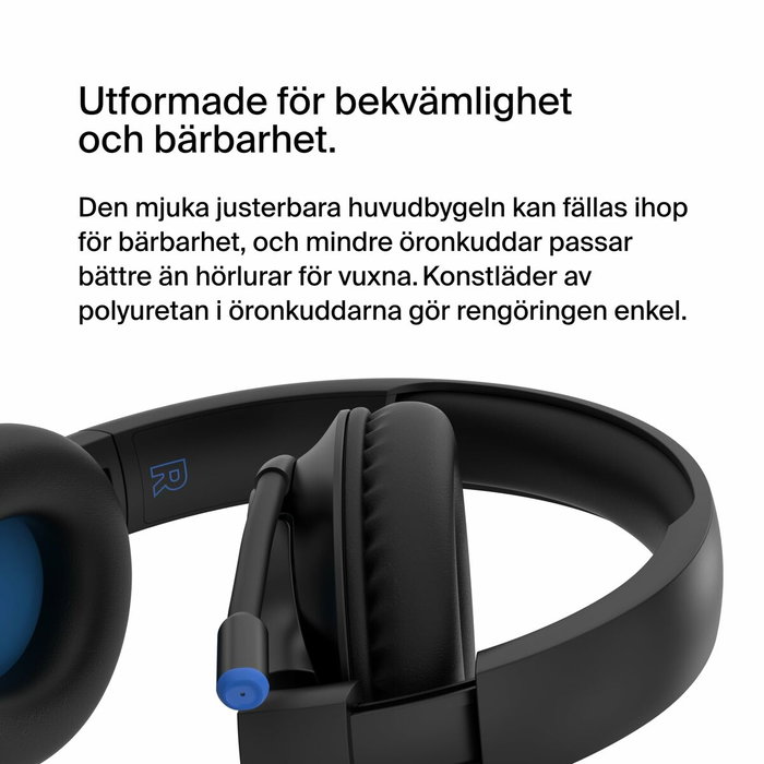 Belkin SOUNDFORM Inspire AUD006btBLK Auriculares Inalámbricos para Niños, Negro