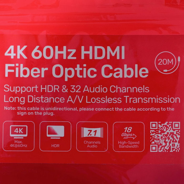 Unitek Cable óptico HDMI 2.0 AOC 4K 60Hz 20m negro
