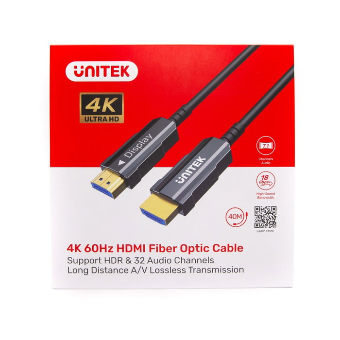 Unitek Cable óptico HDMI 2.0 AOC 4K 60Hz 20m negro