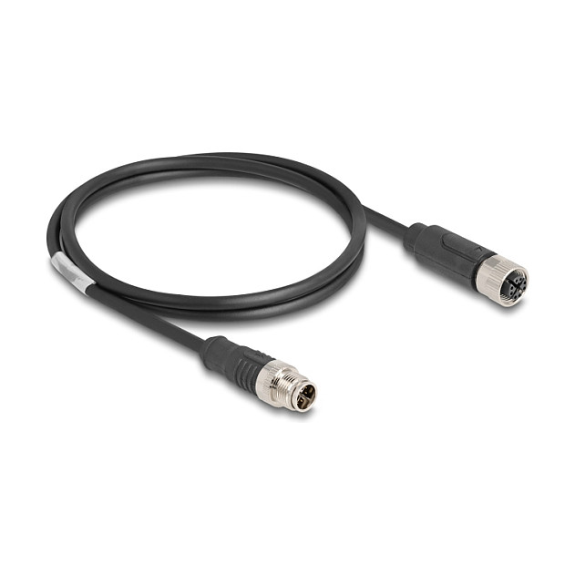DeLOCK Cable de red M12 codificado X 8 pines macho a hembra, 1 m DeLOCK Cable de red M12 codificado X 8 pines macho a hembra, 1 m