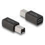 DeLOCK Adaptador USB 2.0 USB Type-C hembra a USB Tipo-B macho, Antracita