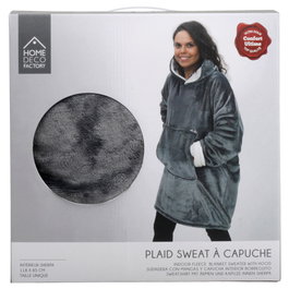 Home Deco Factory Sudadera con Bolsillo y Capucha SWEAT PLAID