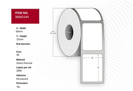 Capture Etiqueta 60 x 25 - Blanca - 12 Rollos