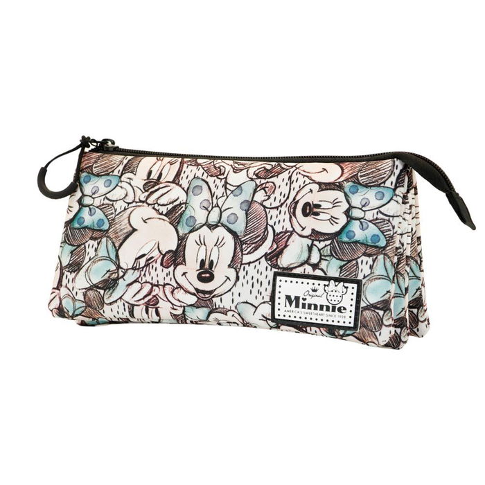 Disney Minnie Mouse Estuche Portatodo Triple Drawing Gris 10x23.5x5 cm