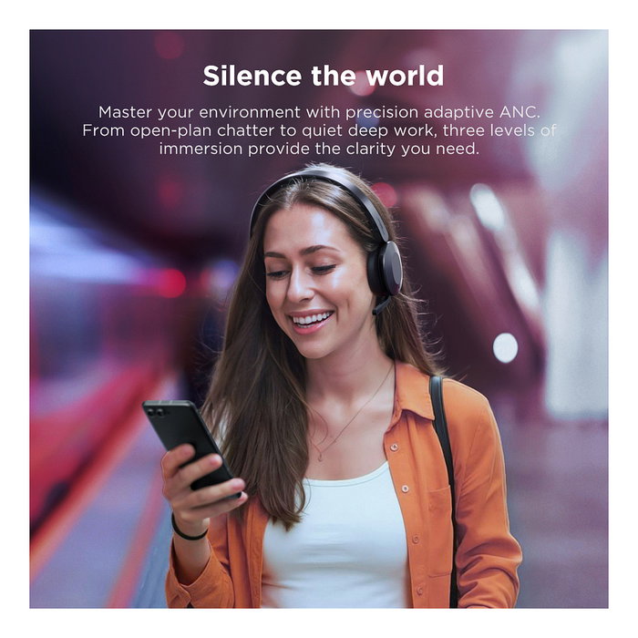 Lenovo 8550 Aura Edition Auriculares Inalámbricos con ANC Plegables USB-C para Teams Gris