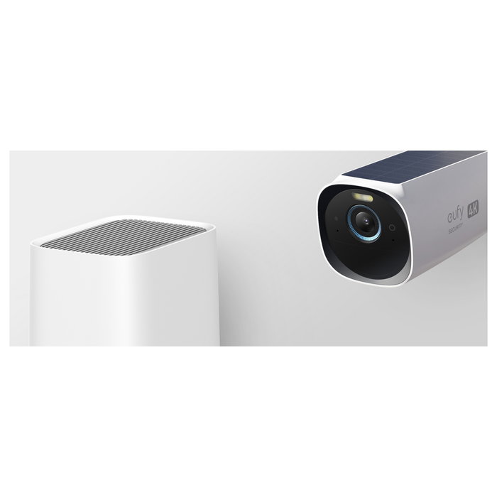 EUFY eufyCam 3 Kit de 2 Cámaras de Seguridad Exterior 4K con Panel Solar Integrado, Reconocimiento Facial, Almacenamiento Local 1TB SSD, Sin Cuotas Mensuales